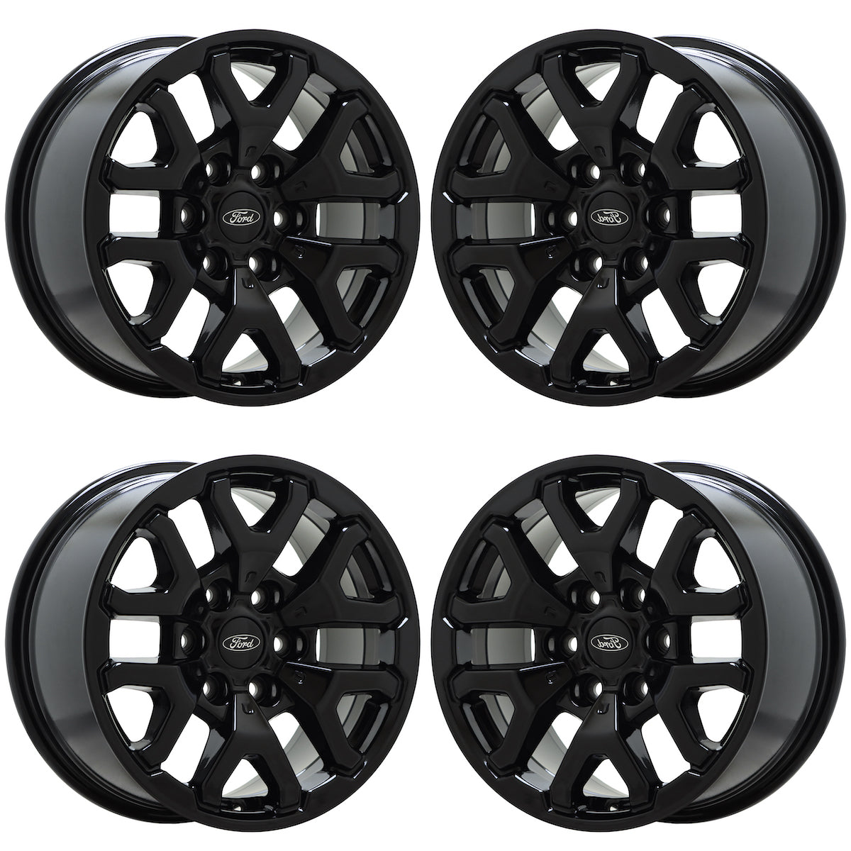 17" Ford F150 Truck Gloss Black wheels rims Factory OEM set 4 10461